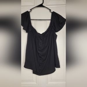 torrid Black Off Shoulder Crop Top